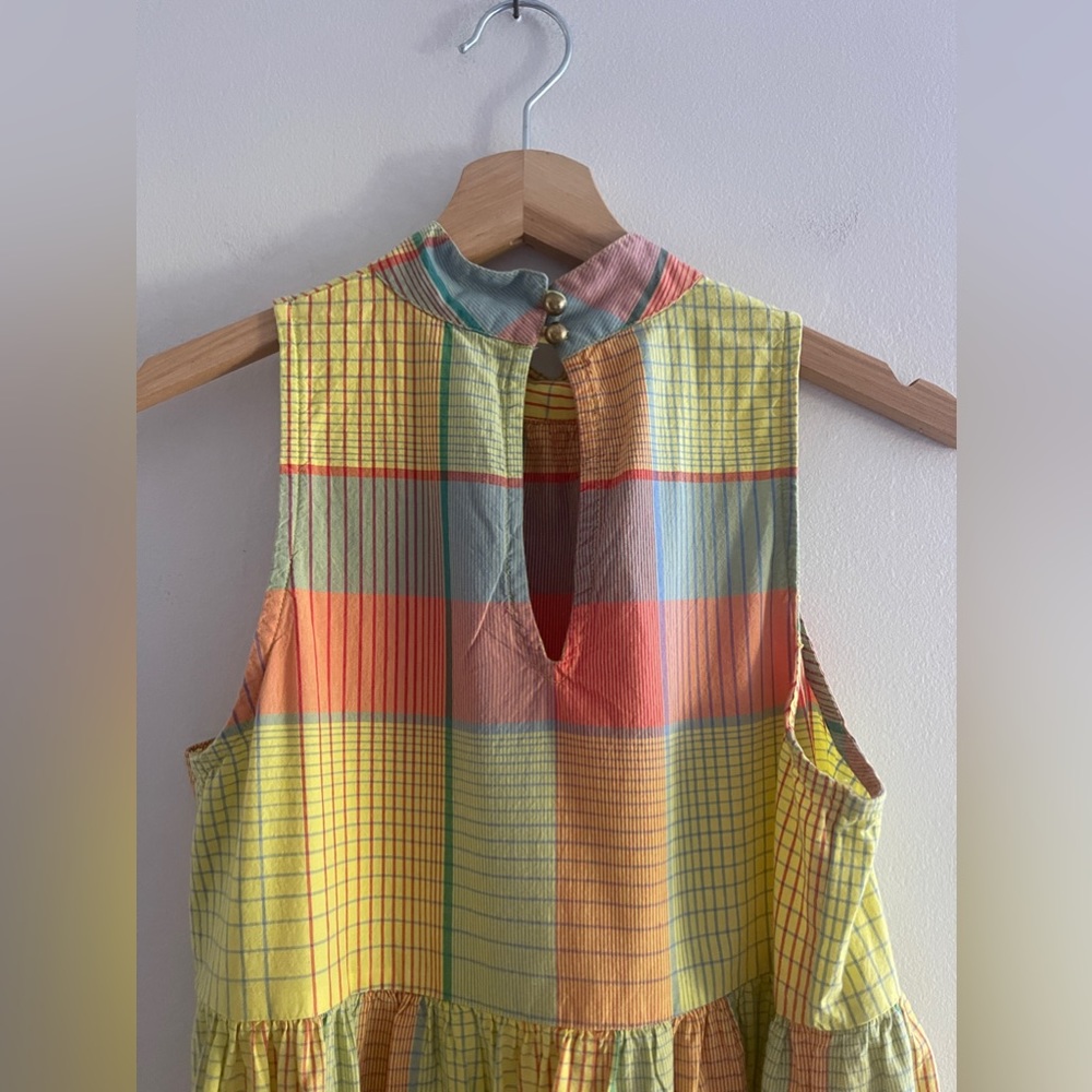 Urban Outfitters Yellow and Orange Plaid Midi Dress - Picture 7 of 16